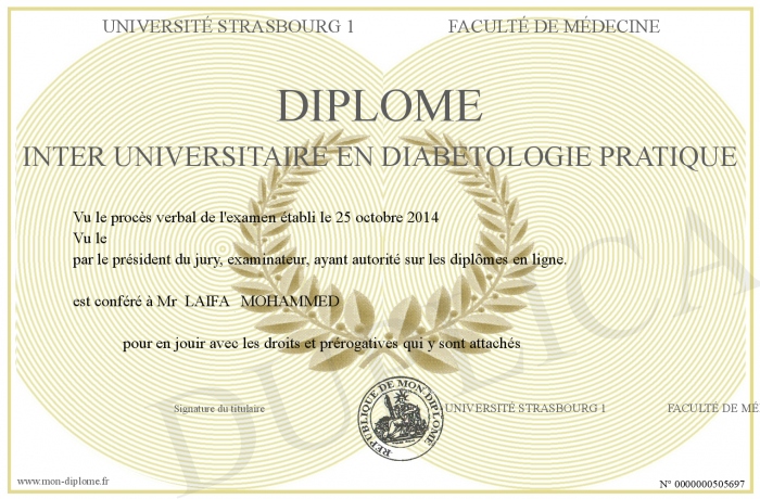 diplome universitaire diabetologie